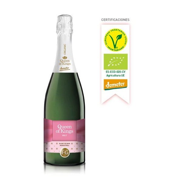 Queen of Kings Blanc de Noir Monastrell Brut Vinos Alicante DO kologisk, Biodynamisk, Demeter