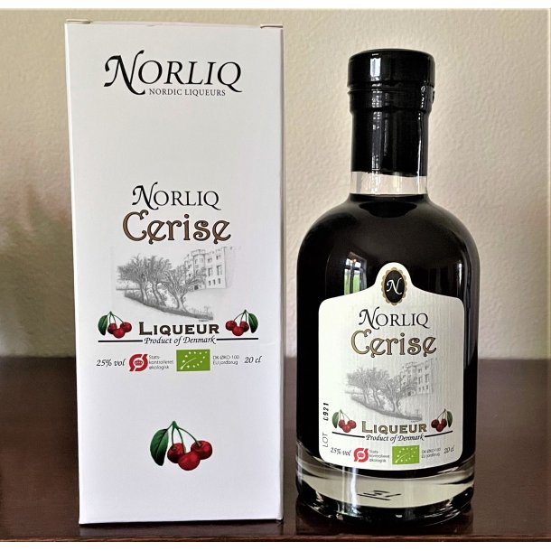 Cerise Liqueur. kologisk Kirsebr Likr. Gaveske 20 cl Norliq,kologisk