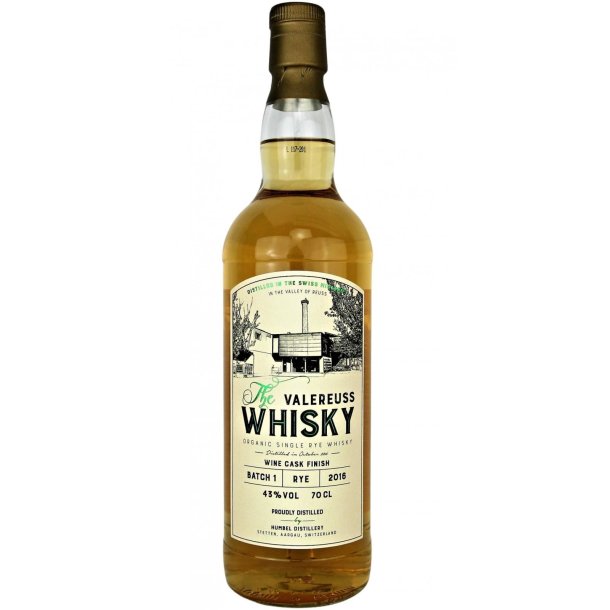 The Valereuss Whisky Single Rye 2016. Humbel Spezialittenbrennerie, kologisk